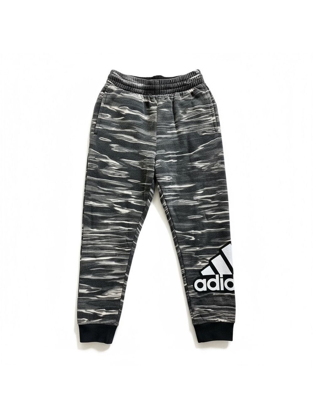 Adidas Boys Grey Liquid Camo Tapered Mid Rise Regular Fit Jogger Pant